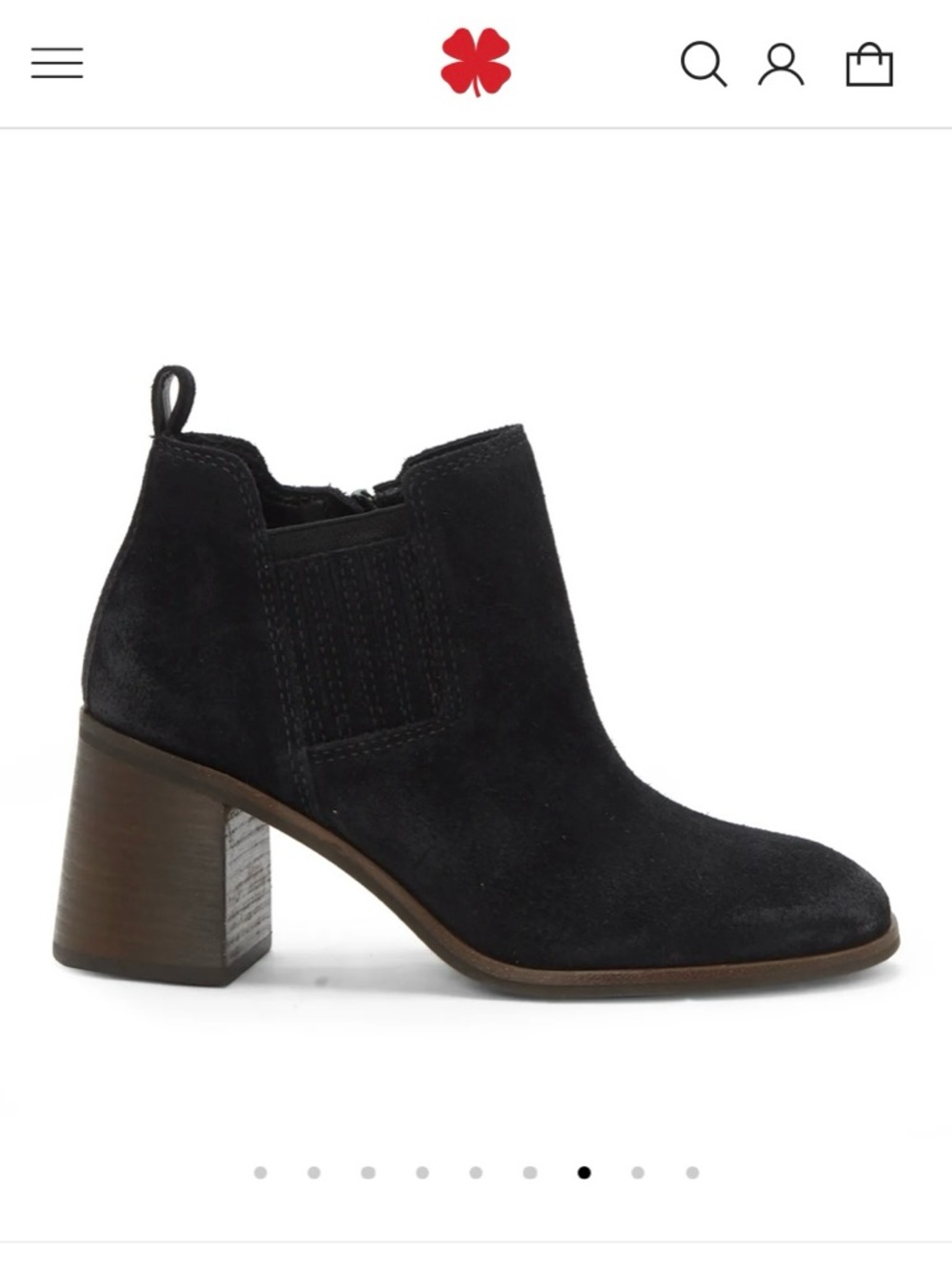 Lucky Brand Debruh Black Suede Heeled Ankle Bootie
